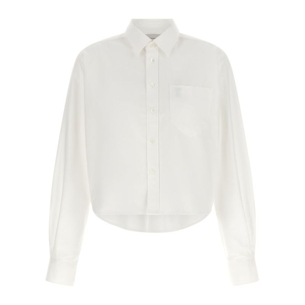 Ami Paris Women 'Ami De Coeur' Cropped Shirt